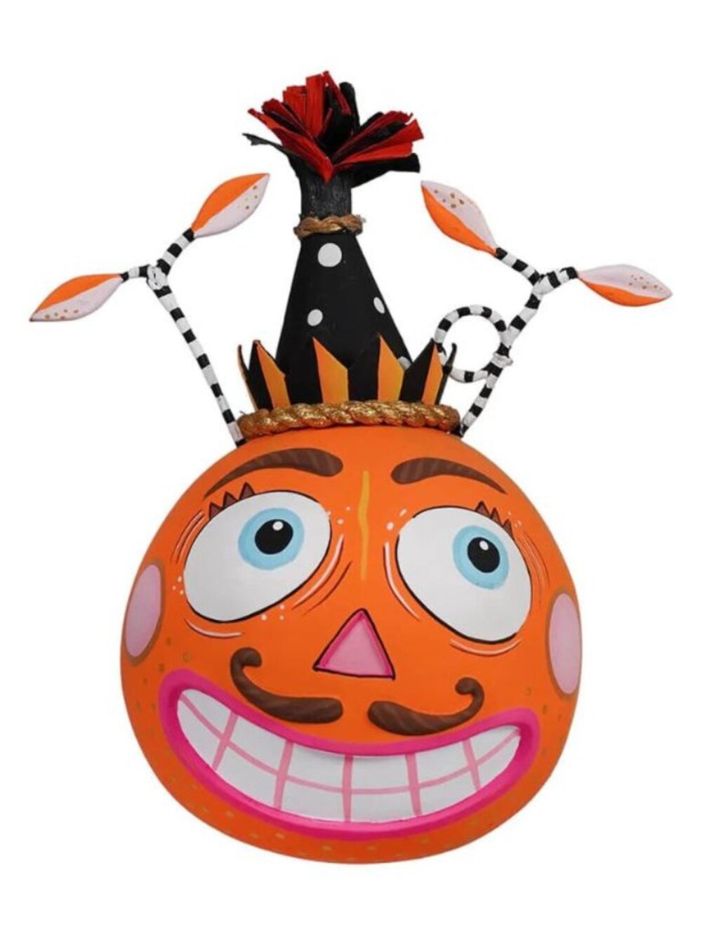NEW GLITTERVILLE SMALL MUSTASCHIO PARTY PUMPKIN 6.5"